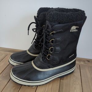 Sorel Men’s 1964 PAC Black Insulated Nylon Rubber Waterproof Winter Boots